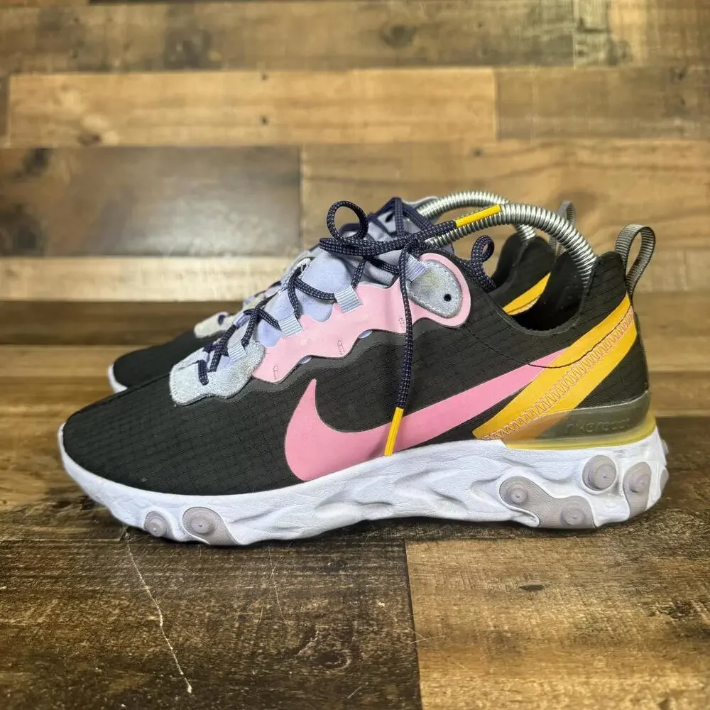 Nike React Element 55 PRM Black Magic Flamingo CI9593-001 Men's Shoe Size 7.5